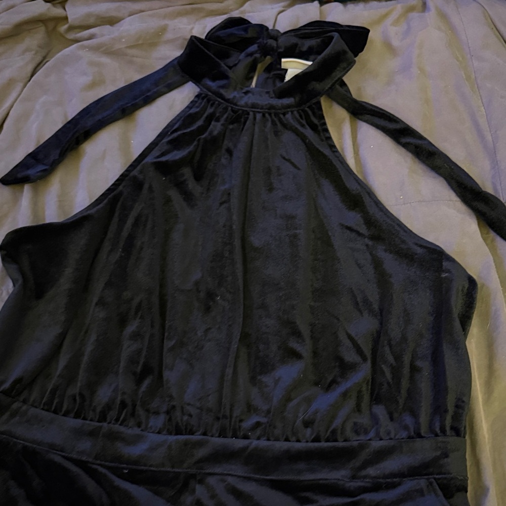 Black Velvet Halter jumpsuit